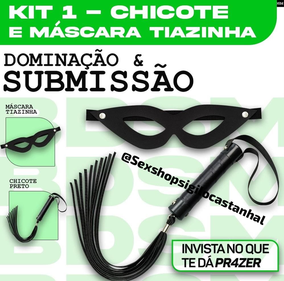 Kit Sado Chicote E Máscara Tiazinha Sexy Fantasy