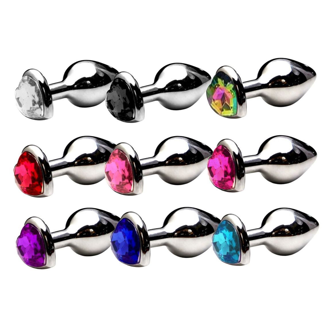 Plug Anal Pequeno Com Pedra Em Formato De Coração, tamanho P.